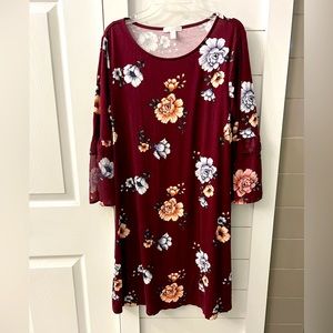 Lauren Conrad bell Sleeve Floral Dress